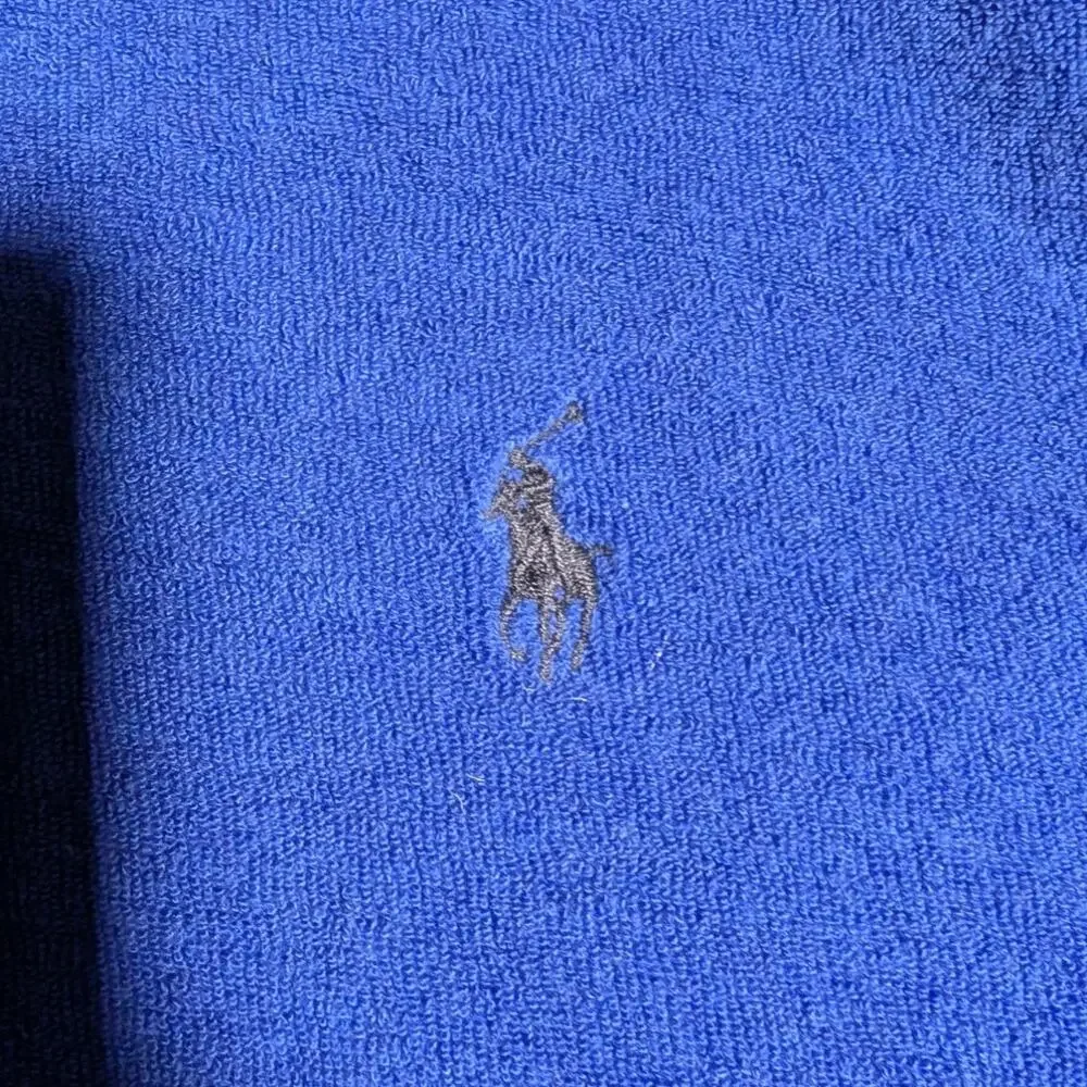 Vtg 1990s Polo Ralph Lauren Horse Logo Blue Terrycloth Classic Polo Shirt Sz XL